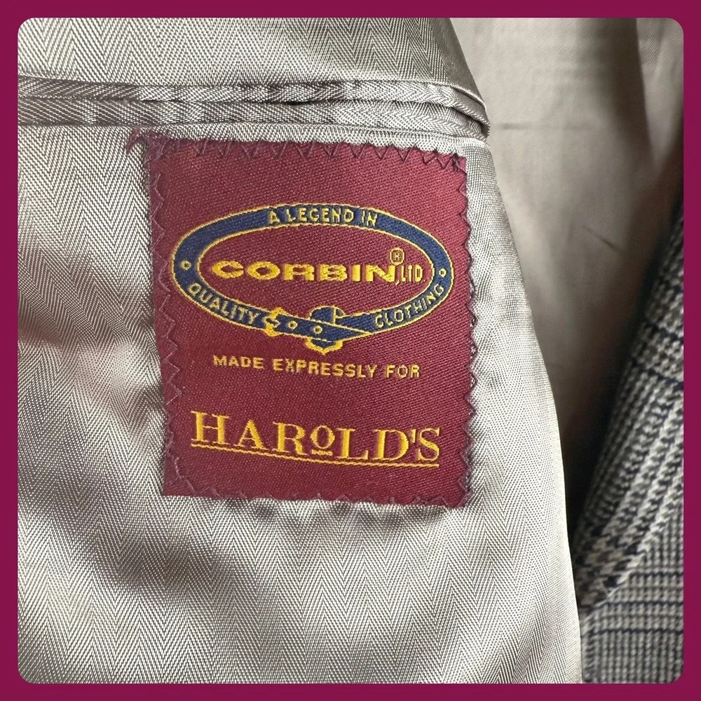 Vintage Eclectic Grandpa Corbin Harolds Glen Plaid Sport Coat Blazer Made in USA - Picture 7 of 11